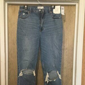 NWT  Abercrombie & Fitch Curve Love The Ankle Straight ultra high rise 31 12long
